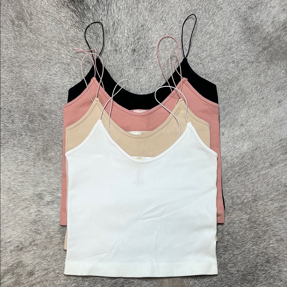 Women's Camisole Top Set - Black, Pink, White